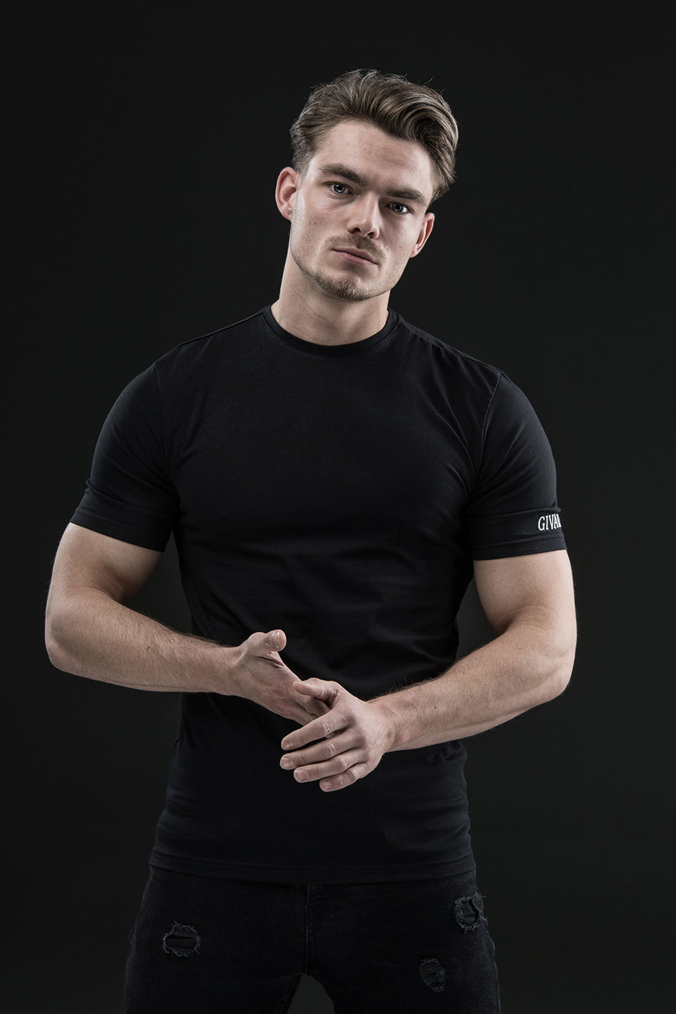GIVALRI Basic T-shirt Zwart